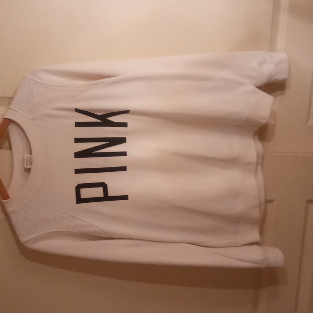 Victoria's Secret pink crew neck pullover size small mesh design